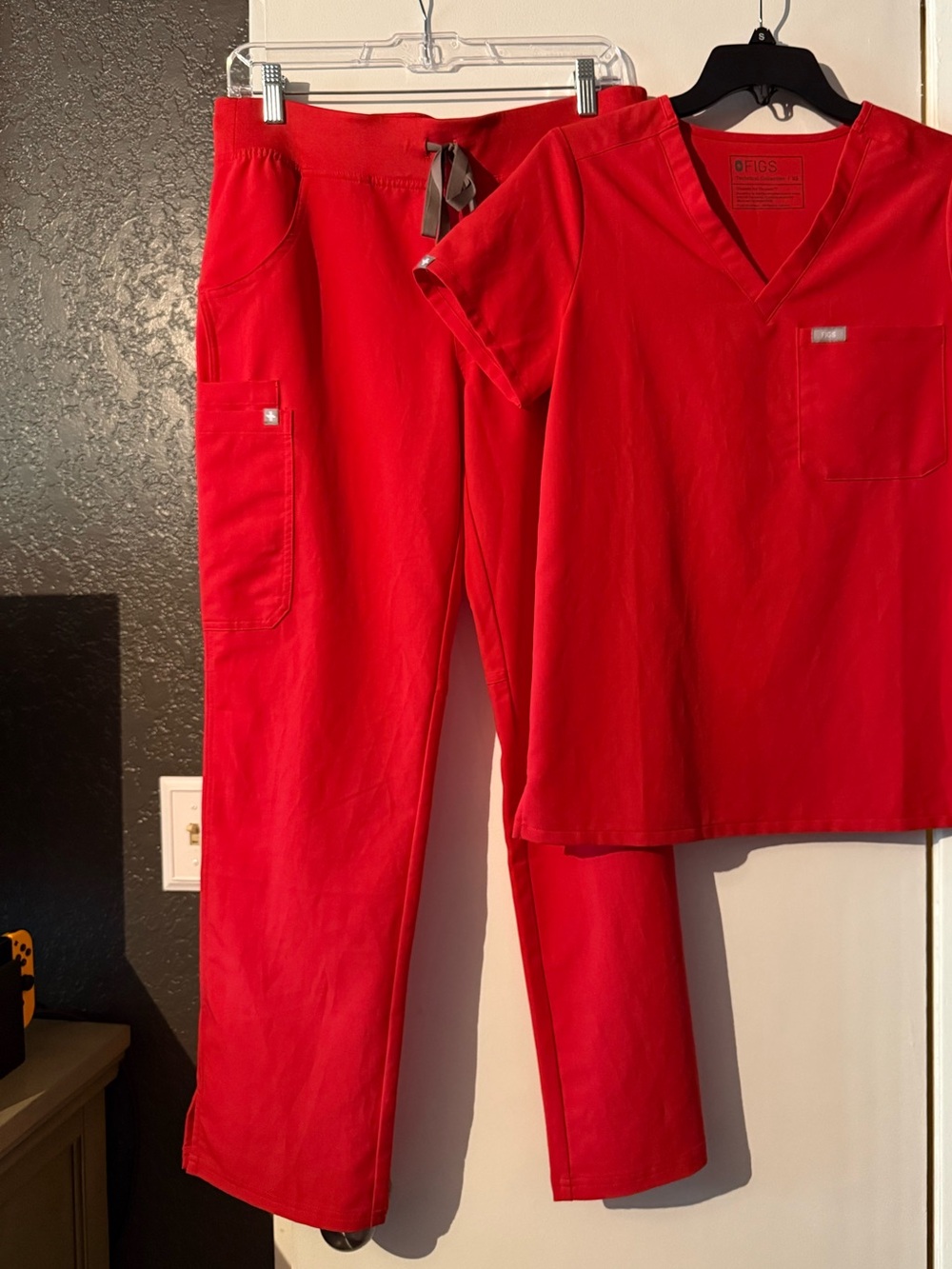 Women’s Red Drawstring Scrub Pants - Comfortable Workwear